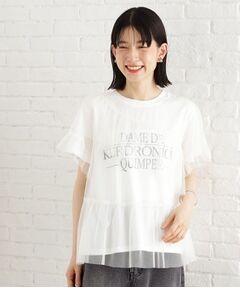 THE SHOP TK / ザ ショップ ティーケー カットソー | 【セットアイテム】チュール×ロゴTシャツ/洗える