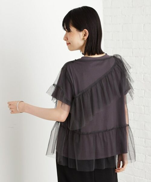 THE SHOP TK / ザ ショップ ティーケー カットソー | 【セットアイテム】チュール×ロゴTシャツ/洗える | 詳細1