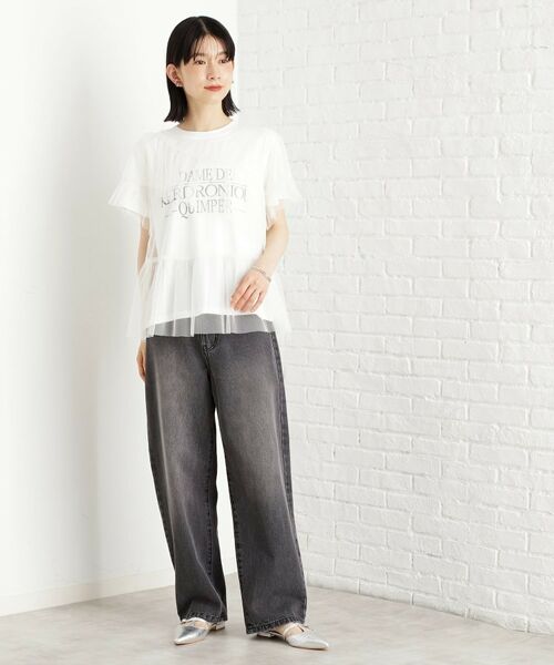 THE SHOP TK / ザ ショップ ティーケー カットソー | 【セットアイテム】チュール×ロゴTシャツ/洗える | 詳細11