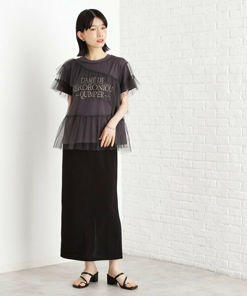 THE SHOP TK / ザ ショップ ティーケー カットソー | 【セットアイテム】チュール×ロゴTシャツ/洗える | 詳細2