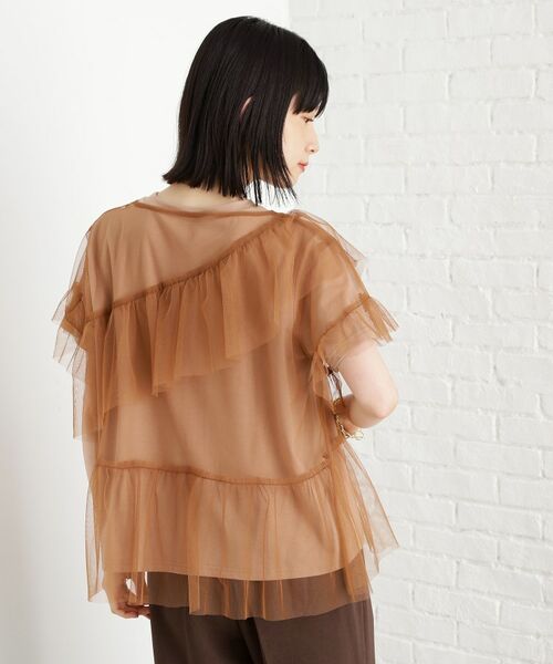 THE SHOP TK / ザ ショップ ティーケー カットソー | 【セットアイテム】チュール×ロゴTシャツ/洗える | 詳細5