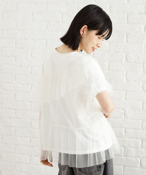 THE SHOP TK / ザ ショップ ティーケー カットソー | 【セットアイテム】チュール×ロゴTシャツ/洗える | 詳細9