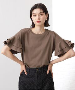 THE SHOP TK / ザ ショップ ティーケー カットソー | 【汗染み防止】袖フリルTシャツ【UVカット/洗濯機OK】