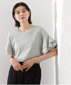 THE SHOP TK / ザ ショップ ティーケー カットソー | 【汗染み防止】袖フリルTシャツ【UVカット/洗濯機OK】