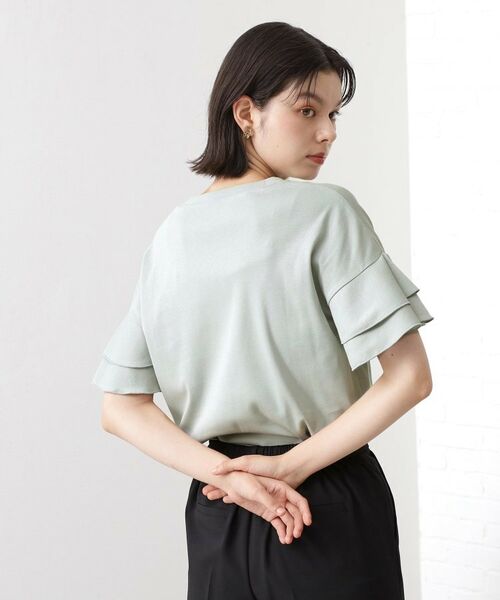 THE SHOP TK / ザ ショップ ティーケー カットソー | 【汗染み防止】袖フリルTシャツ【UVカット/洗濯機OK】 | 詳細13