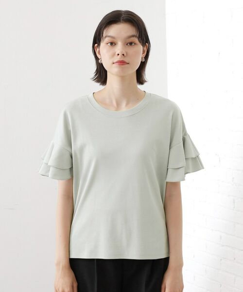 THE SHOP TK / ザ ショップ ティーケー カットソー | 【汗染み防止】袖フリルTシャツ【UVカット/洗濯機OK】 | 詳細16