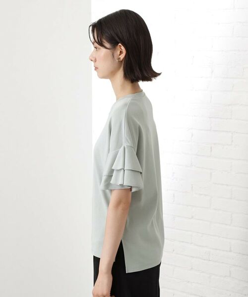 THE SHOP TK / ザ ショップ ティーケー カットソー | 【汗染み防止】袖フリルTシャツ【UVカット/洗濯機OK】 | 詳細17