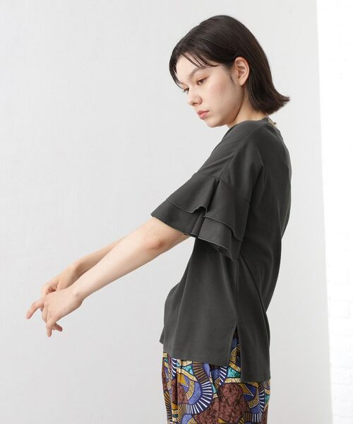 THE SHOP TK / ザ ショップ ティーケー カットソー | 【汗染み防止】袖フリルTシャツ【UVカット/洗濯機OK】 | 詳細4