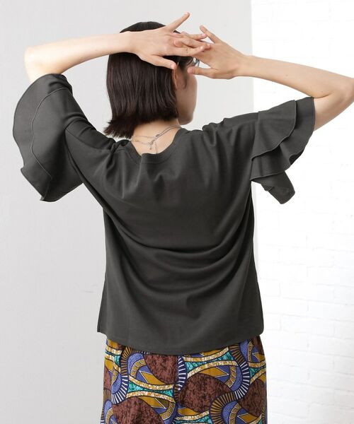 THE SHOP TK / ザ ショップ ティーケー カットソー | 【汗染み防止】袖フリルTシャツ【UVカット/洗濯機OK】 | 詳細5