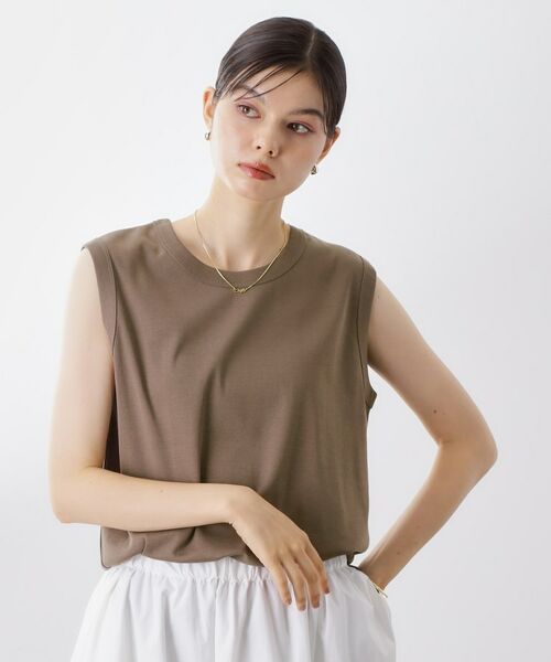 THE SHOP TK/ザ ショップ ティーケー 【汗染み防止】ノースリーブTシャツ【洗濯機OK/UVケア】 モカブラウン(042) 13(L) THE SHOP TK/ザ ショップ ティーケー 【汗染み防止】ノースリーブTシャツ【洗濯機OK/UVケア】 モカブラウン(042) 13(L)