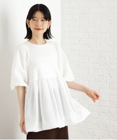 THE SHOP TK / ザ ショップ ティーケー カットソー | バルーンスリーブペプラムチュニック【洗える】