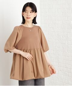 THE SHOP TK / ザ ショップ ティーケー カットソー | バルーンスリーブペプラムチュニック【洗える】