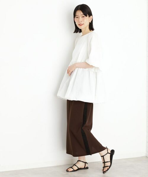 THE SHOP TK / ザ ショップ ティーケー カットソー | バルーンスリーブペプラムチュニック【洗える】 | 詳細3