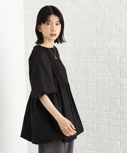 THE SHOP TK / ザ ショップ ティーケー カットソー | バルーンスリーブペプラムチュニック【洗える】 | 詳細5