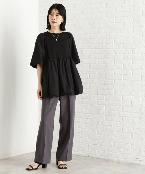 THE SHOP TK / ザ ショップ ティーケー カットソー | バルーンスリーブペプラムチュニック【洗える】 | 詳細7