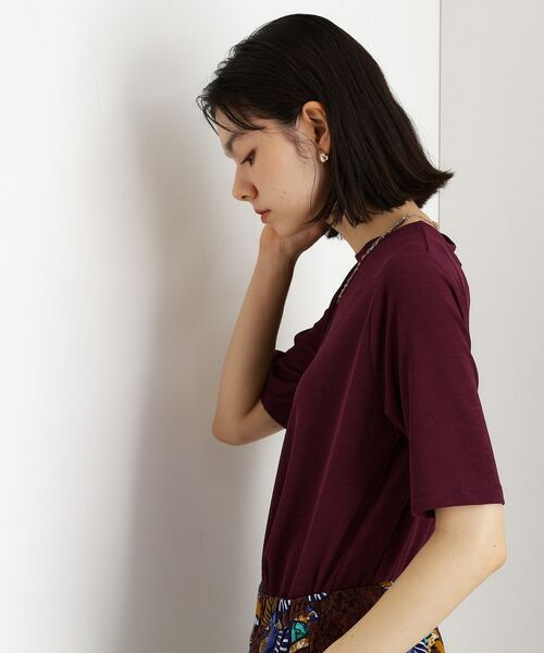 THE SHOP TK / ザ ショップ ティーケー Tシャツ | 5分袖シアーTシャツ【二の腕カバー/洗濯機OK】 | 詳細13