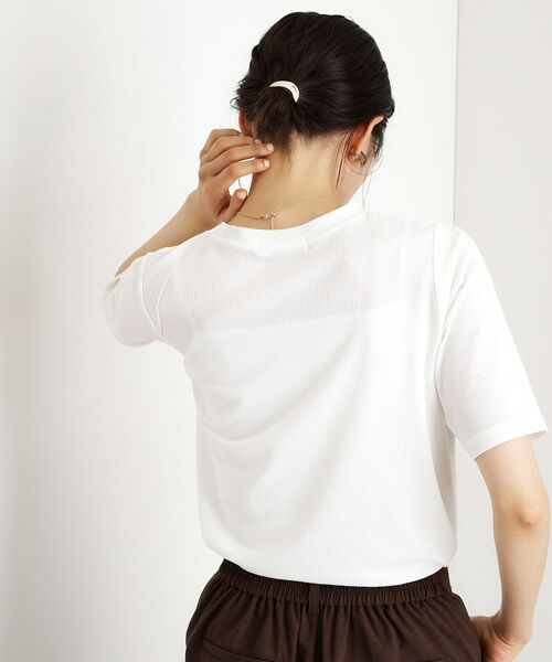 THE SHOP TK / ザ ショップ ティーケー Tシャツ | 5分袖シアーTシャツ【二の腕カバー/洗濯機OK】 | 詳細2