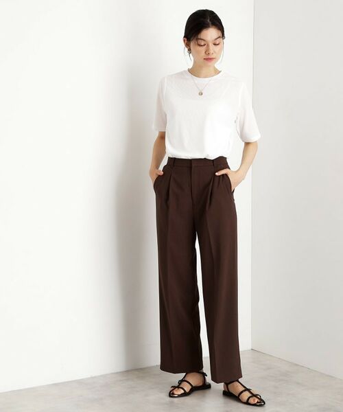 THE SHOP TK / ザ ショップ ティーケー Tシャツ | 5分袖シアーTシャツ【二の腕カバー/洗濯機OK】 | 詳細3