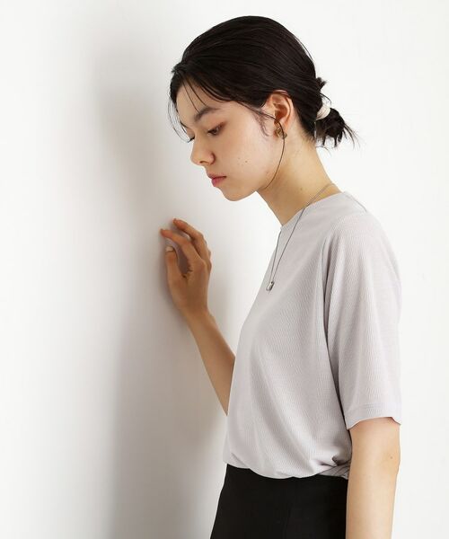 THE SHOP TK / ザ ショップ ティーケー Tシャツ | 5分袖シアーTシャツ【二の腕カバー/洗濯機OK】 | 詳細5