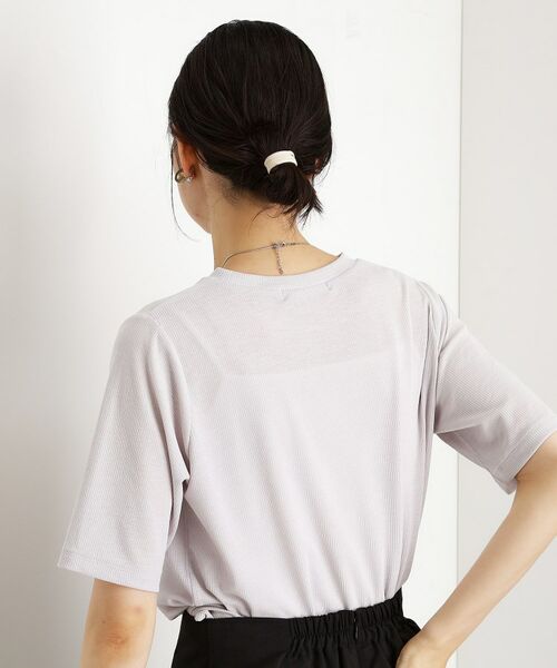 THE SHOP TK / ザ ショップ ティーケー Tシャツ | 5分袖シアーTシャツ【二の腕カバー/洗濯機OK】 | 詳細6
