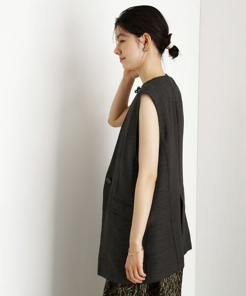 THE SHOP TK / ザ ショップ ティーケー ベスト | 【スッキリ決まる】パナマメッシュジレ/洗える/セットアップ可 | 詳細1