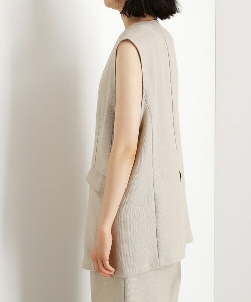 THE SHOP TK / ザ ショップ ティーケー ベスト | 【スッキリ決まる】パナマメッシュジレ/洗える/セットアップ可 | 詳細10