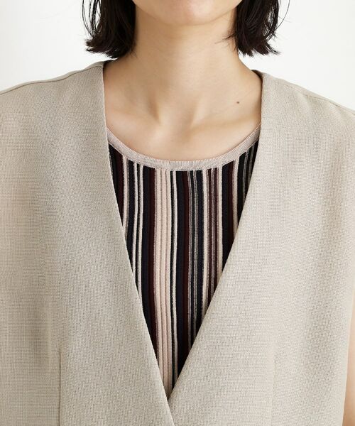 THE SHOP TK / ザ ショップ ティーケー ベスト | 【スッキリ決まる】パナマメッシュジレ/洗える/セットアップ可 | 詳細12