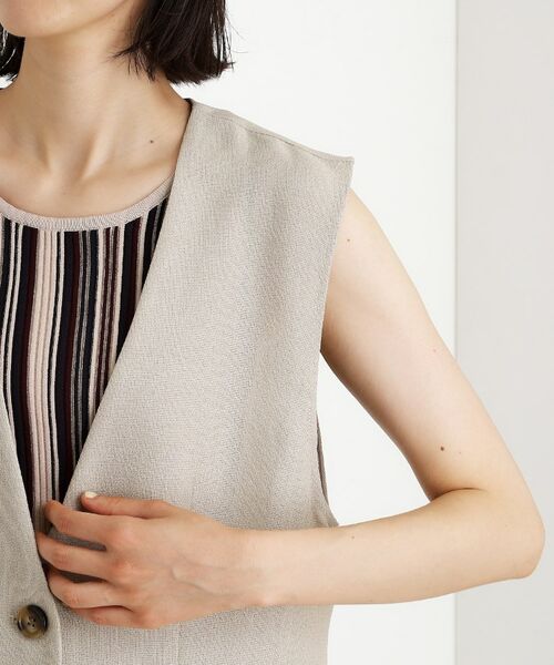 THE SHOP TK / ザ ショップ ティーケー ベスト | 【スッキリ決まる】パナマメッシュジレ/洗える/セットアップ可 | 詳細13