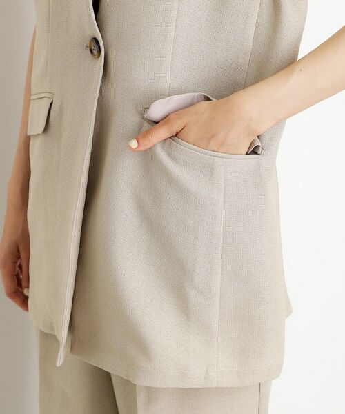 THE SHOP TK / ザ ショップ ティーケー ベスト | 【スッキリ決まる】パナマメッシュジレ/洗える/セットアップ可 | 詳細14