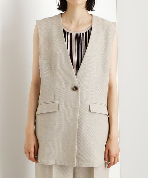 THE SHOP TK / ザ ショップ ティーケー ベスト | 【スッキリ決まる】パナマメッシュジレ/洗える/セットアップ可 | 詳細9