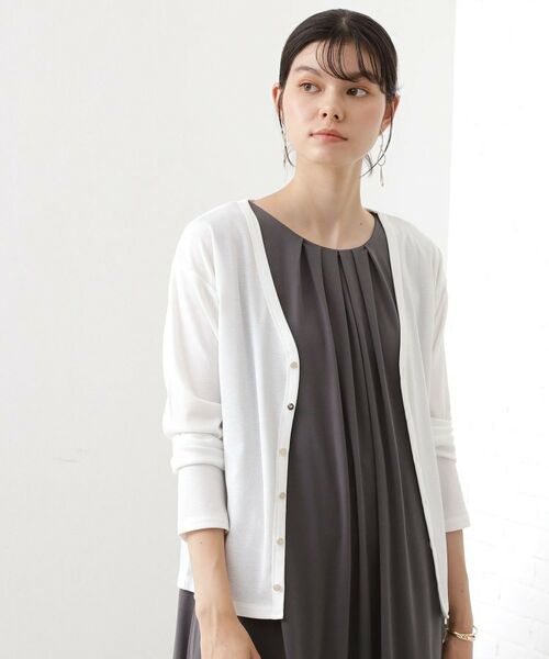 THE SHOP TK / ザ ショップ ティーケー カーディガン・ボレロ | シアーフライスVカーデ | 詳細1