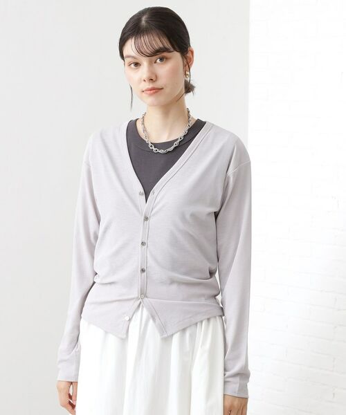 THE SHOP TK / ザ ショップ ティーケー カーディガン・ボレロ | シアーフライスVカーデ | 詳細5