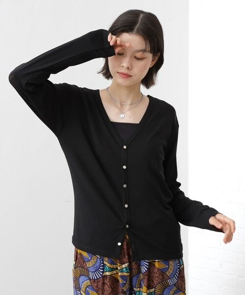 THE SHOP TK / ザ ショップ ティーケー カーディガン・ボレロ | シアーフライスVカーデ | 詳細9