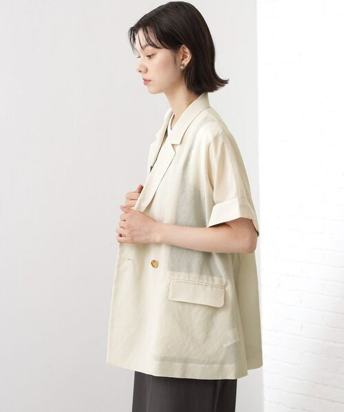 THE SHOP TK / ザ ショップ ティーケー テーラードジャケット | 半袖シアージャケット【洗える】 | 詳細1