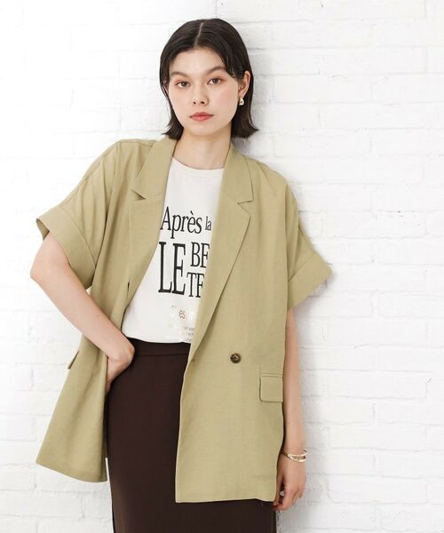 THE SHOP TK/ザ ショップ ティーケー 半袖シアージャケット【洗える】 ベージュ(052) 99(FREE) THE SHOP TK/ザ ショップ ティーケー 半袖シアージャケット【洗える】 ベージュ(052) 99(FREE)