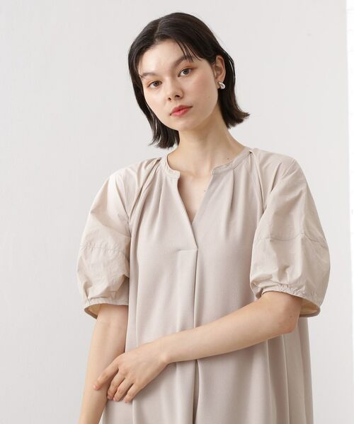 THE SHOP TK / ザ ショップ ティーケー ロング・マキシ丈ワンピース | 【WEB限定】ドッキングカットソーワンピース【洗える】 | 詳細1