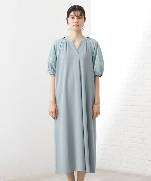 THE SHOP TK / ザ ショップ ティーケー ロング・マキシ丈ワンピース | 【WEB限定】ドッキングカットソーワンピース【洗える】 | 詳細12