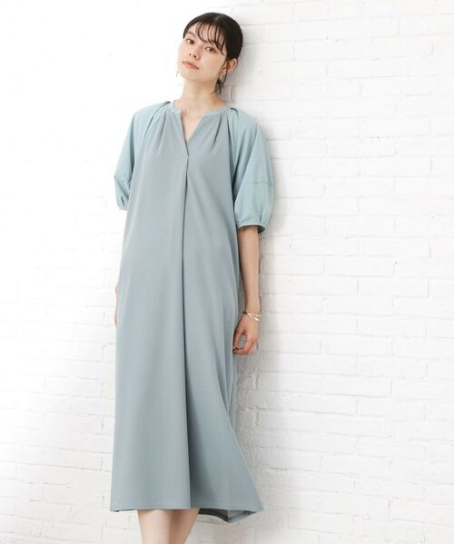 THE SHOP TK / ザ ショップ ティーケー ロング・マキシ丈ワンピース | 【WEB限定】ドッキングカットソーワンピース【洗える】 | 詳細5