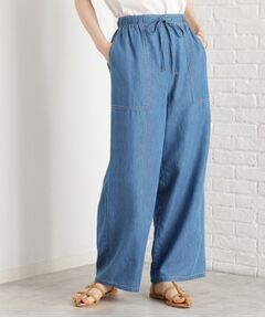 THE SHOP TK / ザ ショップ ティーケー パンツ | デニムイージーワイドパンツ【洗える】