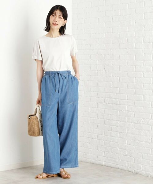 THE SHOP TK / ザ ショップ ティーケー パンツ | デニムイージーワイドパンツ【洗える】 | 詳細2