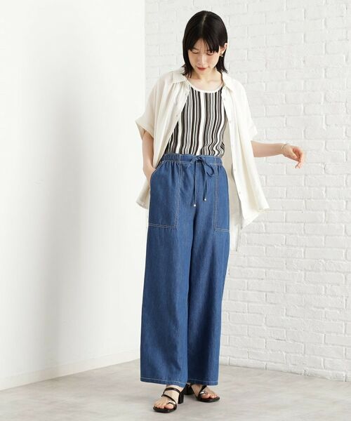 THE SHOP TK / ザ ショップ ティーケー パンツ | デニムイージーワイドパンツ【洗える】 | 詳細5