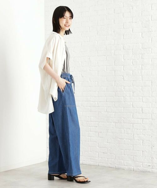 THE SHOP TK / ザ ショップ ティーケー パンツ | デニムイージーワイドパンツ【洗える】 | 詳細6
