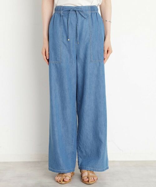 THE SHOP TK / ザ ショップ ティーケー パンツ | デニムイージーワイドパンツ【洗える】 | 詳細8