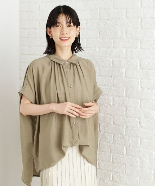 THE SHOP TK / ザ ショップ ティーケー シャツ・ブラウス | ギャザーボリュームシャツ【洗濯機OK】 | 詳細6