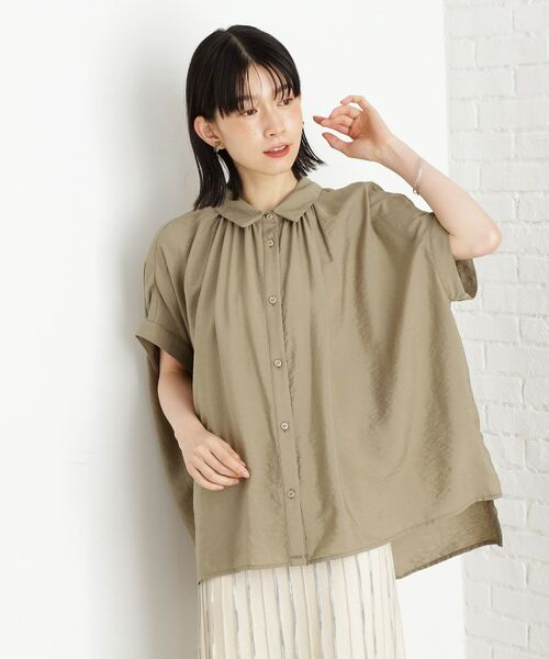 THE SHOP TK / ザ ショップ ティーケー シャツ・ブラウス | ギャザーボリュームシャツ【洗濯機OK】 | 詳細8