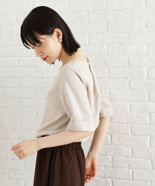 THE SHOP TK / ザ ショップ ティーケー シャツ・ブラウス | 【秋色入荷】麻調メッシュブラウス【二の腕カバー/洗える】 | 詳細10