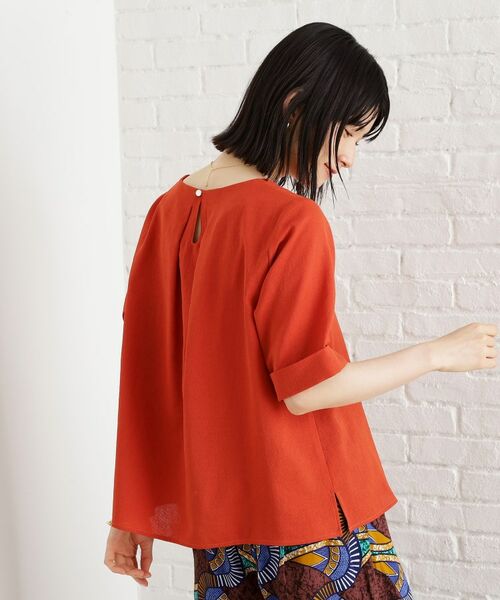 THE SHOP TK / ザ ショップ ティーケー シャツ・ブラウス | 【秋色入荷】麻調メッシュブラウス【二の腕カバー/洗える】 | 詳細15