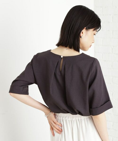 THE SHOP TK / ザ ショップ ティーケー シャツ・ブラウス | 【秋色入荷】麻調メッシュブラウス【二の腕カバー/洗える】 | 詳細2