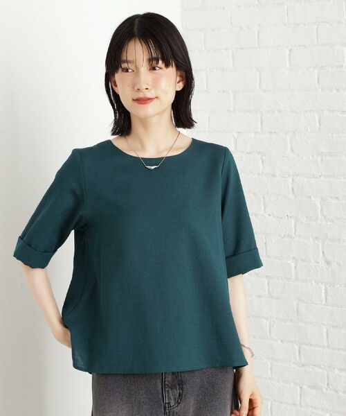 THE SHOP TK / ザ ショップ ティーケー シャツ・ブラウス | 【秋色入荷】麻調メッシュブラウス【二の腕カバー/洗える】 | 詳細5