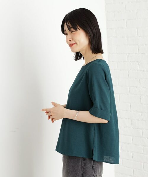 THE SHOP TK / ザ ショップ ティーケー シャツ・ブラウス | 【秋色入荷】麻調メッシュブラウス【二の腕カバー/洗える】 | 詳細6